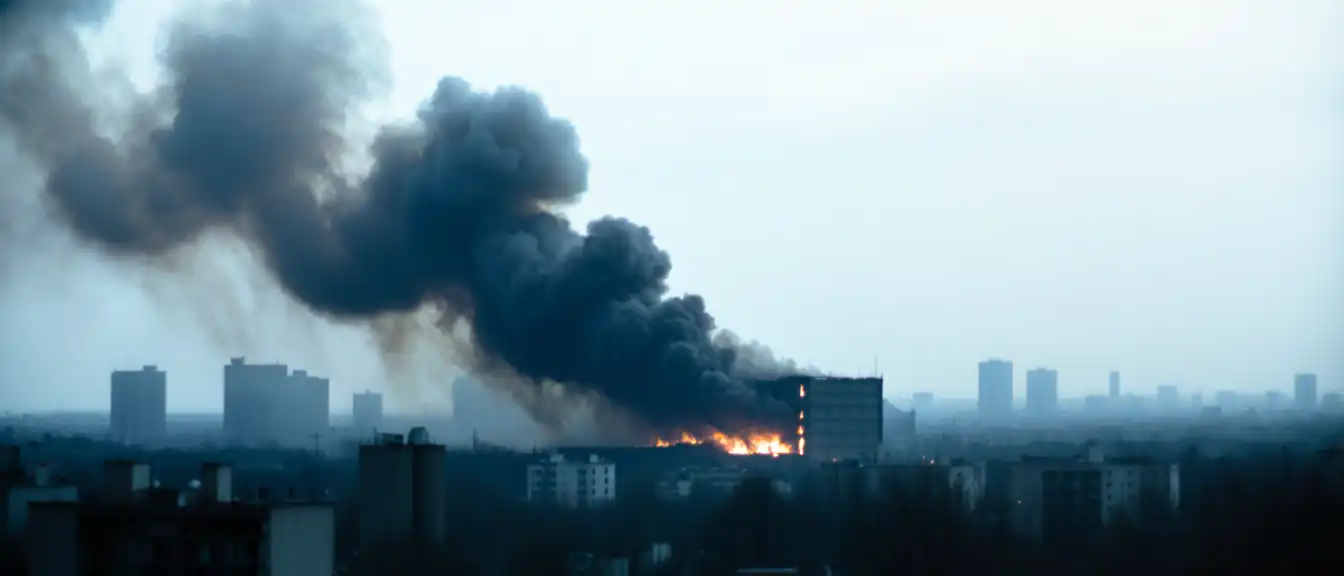Дым над столицей: в западной части Киева охвачено огнем складское помещение