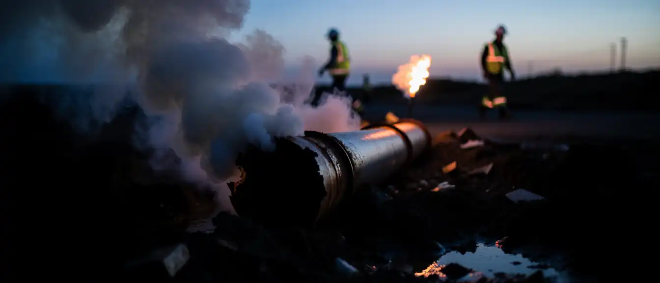 Пожар на газопроводе между Анапой и Витязево привел к прекращению подачи газа