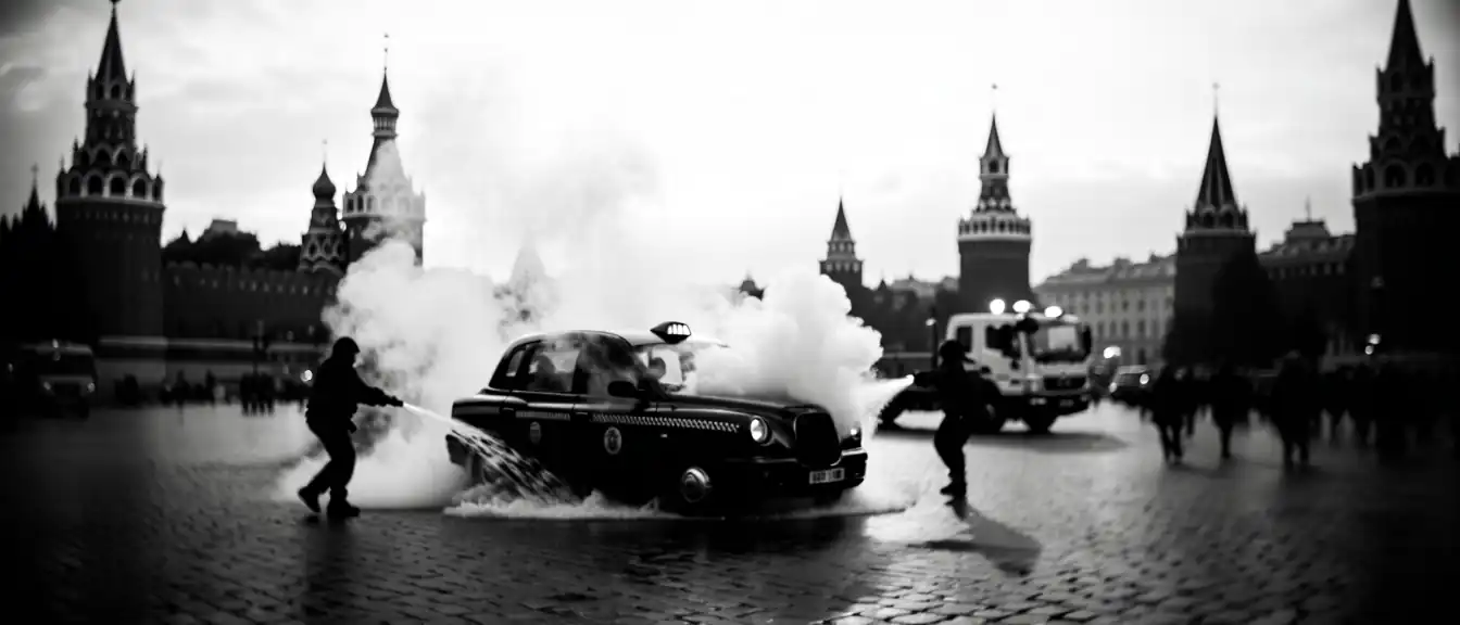 Пожар на Манежной площади в центре Москвы: на дорогах столицы ликвидируют возгорание такси