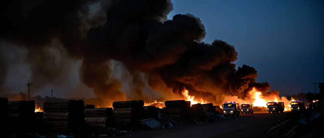 Пожар на строительном рынке в деревне Наро-Осаново охватил две тысячи квадратных метров