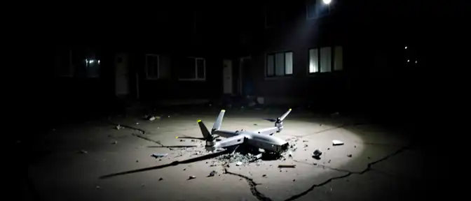 ЗАГОЛОВОМУ: Ночной налет на Нижегородскую область: один из беспилотников упал во дворе жилого дома