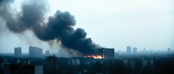 Дым над столицей: в западной части Киева охвачено огнем складское помещение