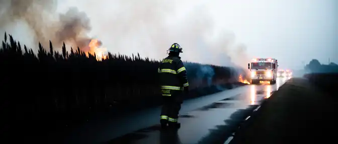 Опасный участок: из-за лесного пожара движение под Анапой парализовано