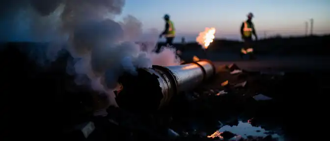 Пожар на газопроводе между Анапой и Витязево привел к прекращению подачи газа