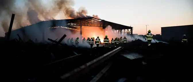 Пожар на складе в Пушкинском районе удалось взять под контроль