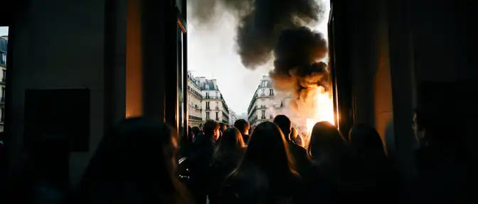 Учащиеся парижского лицея имени Воклена оказались заблокированы из-за поджога входа протестующими
