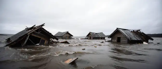 В МЧС подтвердили обнаружение четырех снесшихся стихией гостевых домов на Сахалине