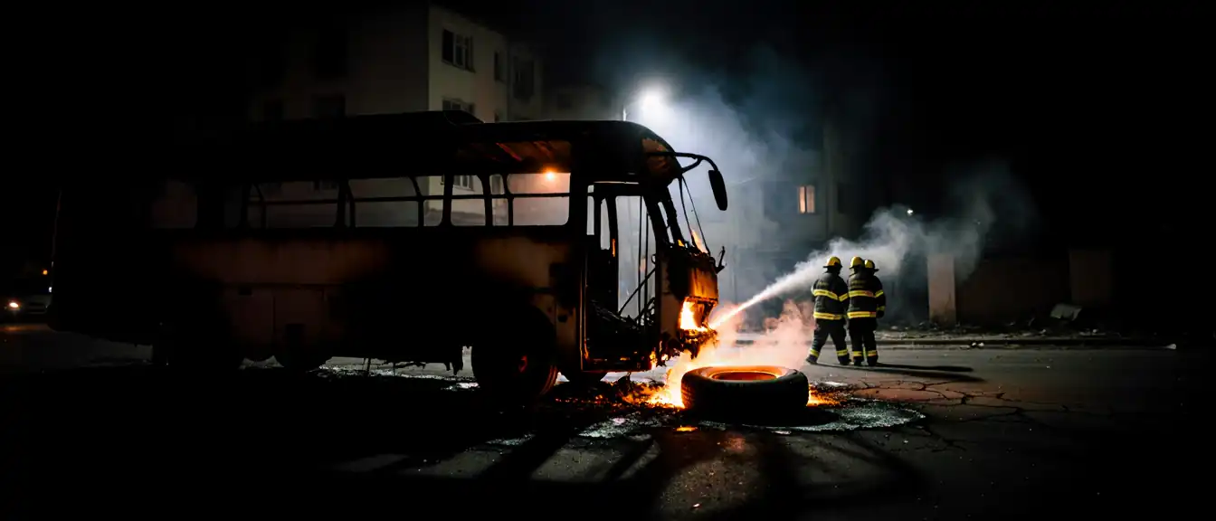 Возгорание пассажирского автобуса произошло в Ворошиловском районе Донецка